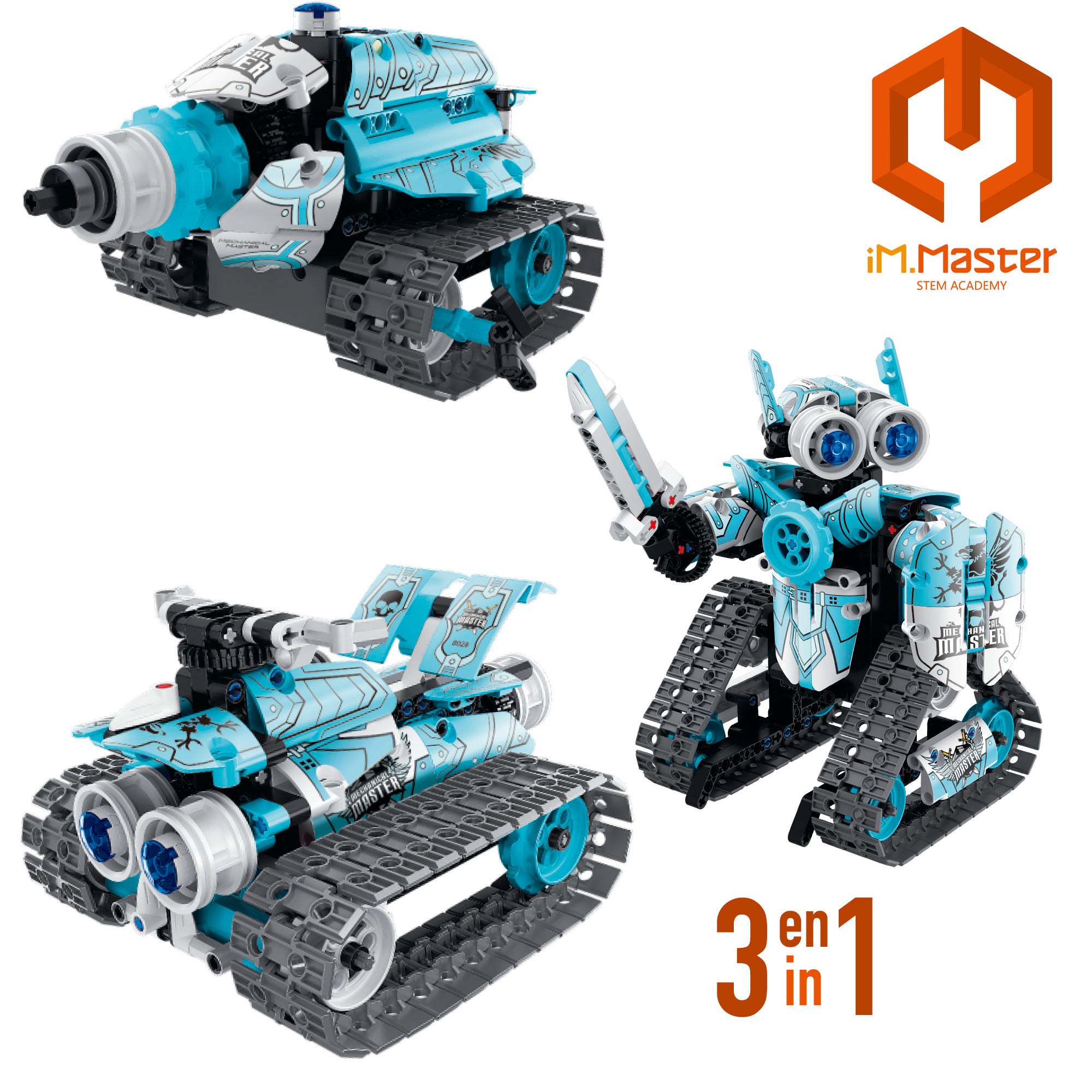 Conjunto de construção de robô com controlo remoto iM.Master 3 em 1 - 398 peças