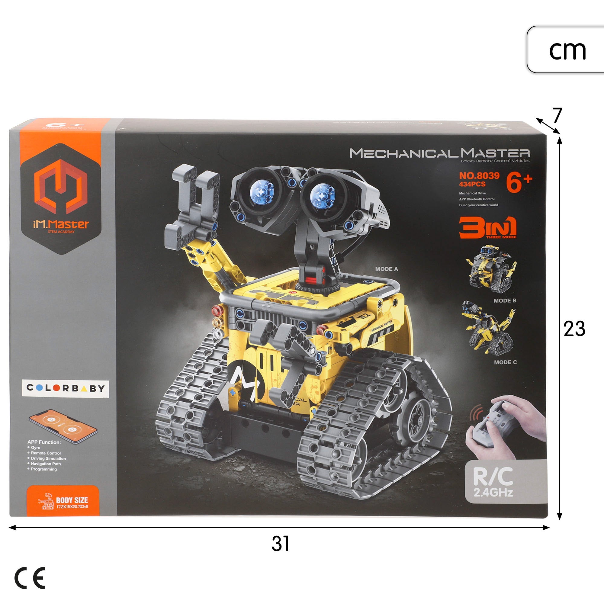 Conjunto de construção de robô com controlo remoto iM.Master 3 em 1 - 434 peças