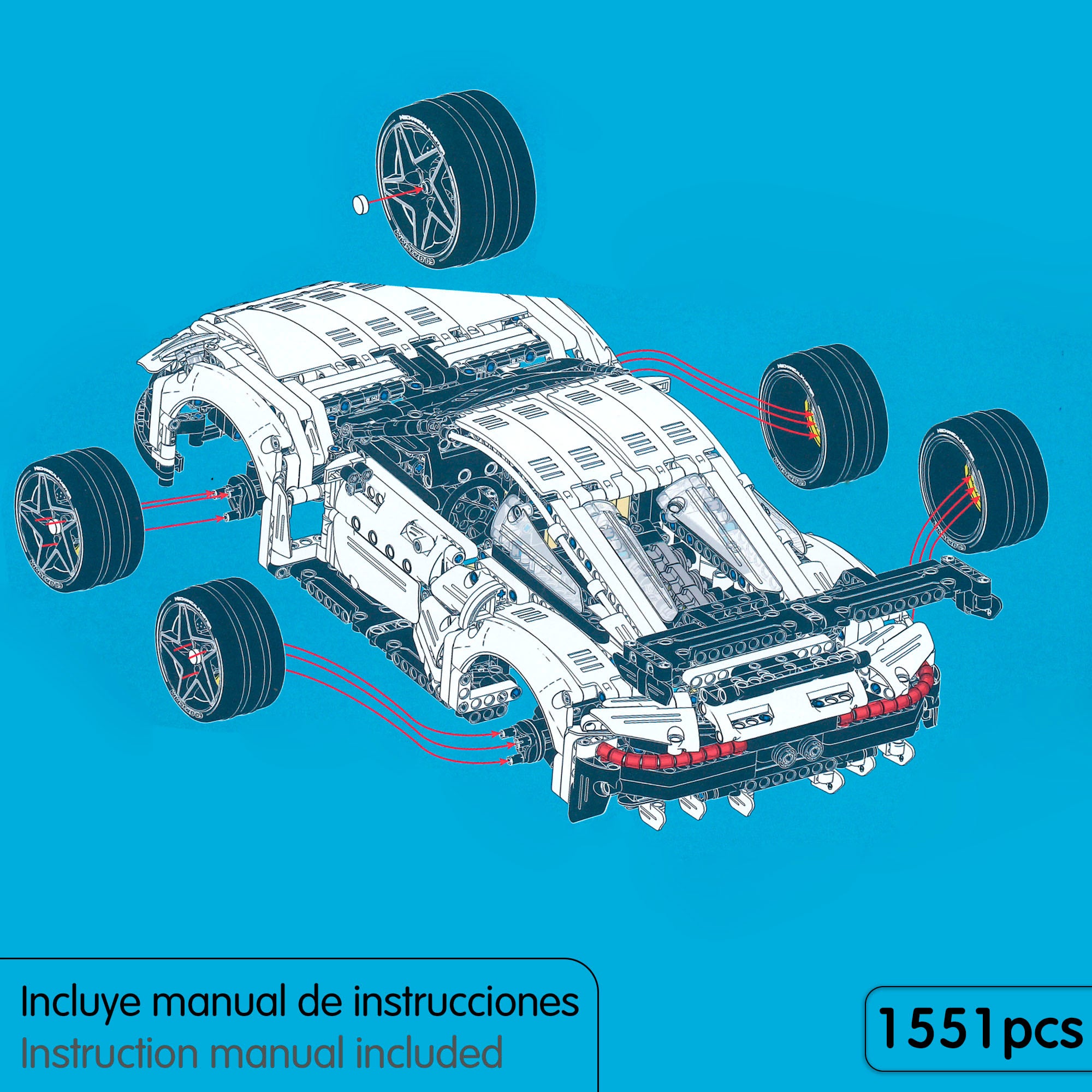 Conjunto de construção automóvel transformável iM.Master 1/10 - 1551 peças