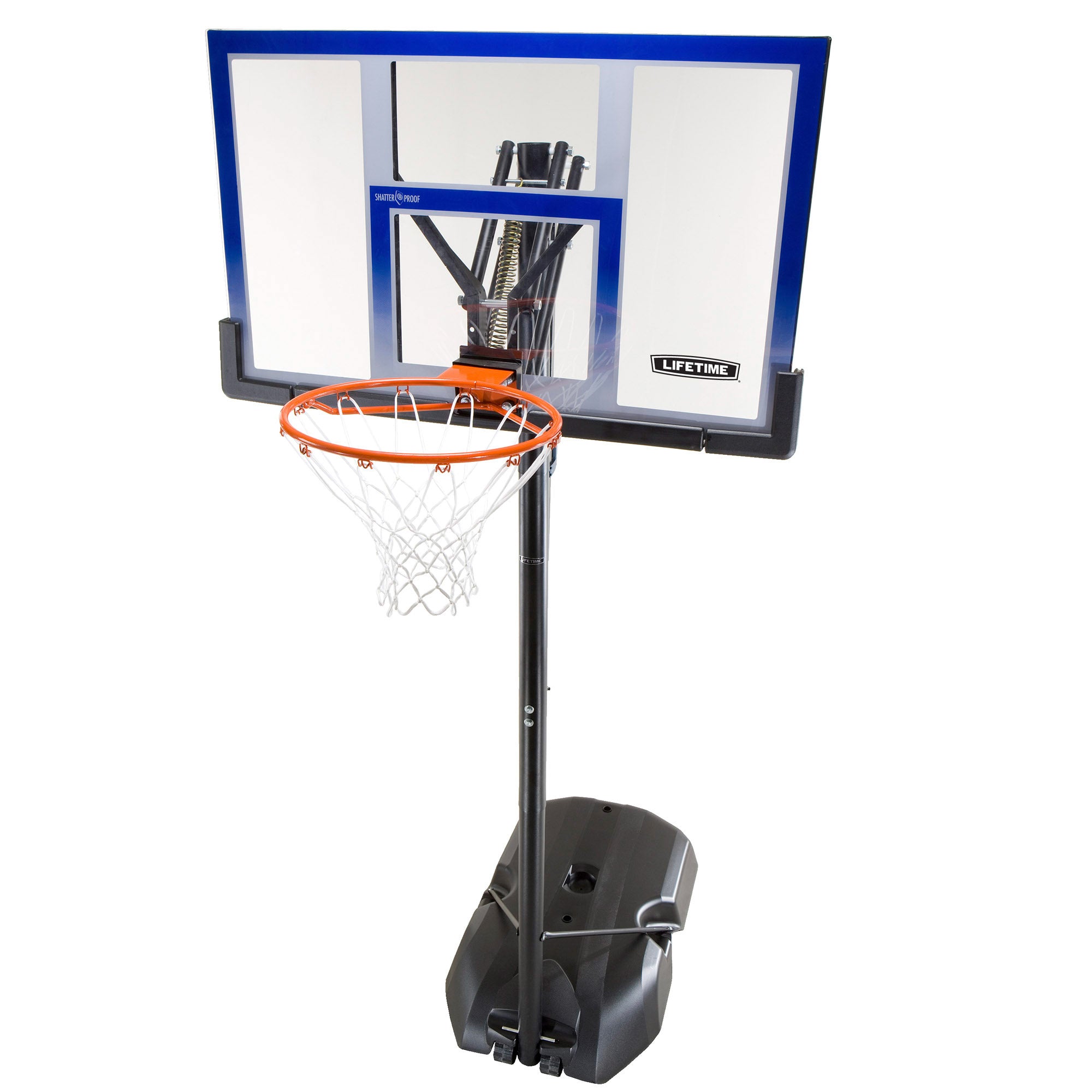 Cesta de basquetebol ultrarresistente para toda a vida útil, altura ajustável 244/305 cm, proteção UV100.