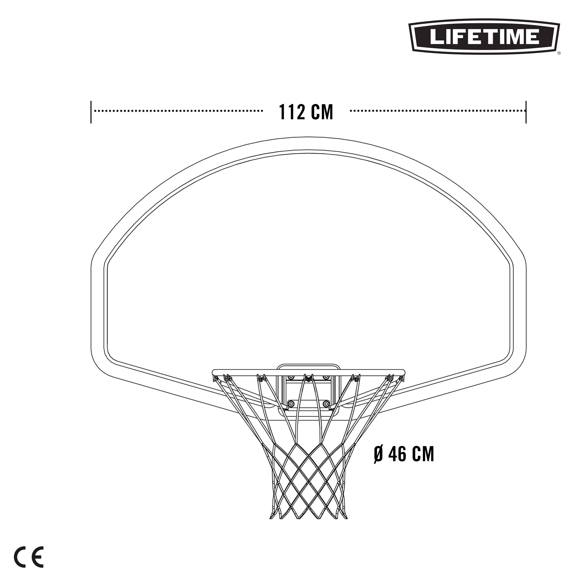 Tabela de basquetebol Lifetime Ultra-Resistente 112x72 cm uv100